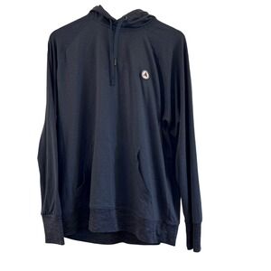 Athletic Annex Mens Performance Tech Hoodie Blue Long Sleeve Pullover Size Large